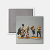 Karikatuurfiguren van muzikanten magneet (Voorkant / Achterkant)
