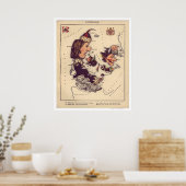 Karikatuurkaart 1868 Denemarken Poster (Keuken)