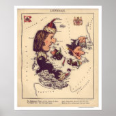 Karikatuurkaart 1868 Denemarken Poster (Voorkant)
