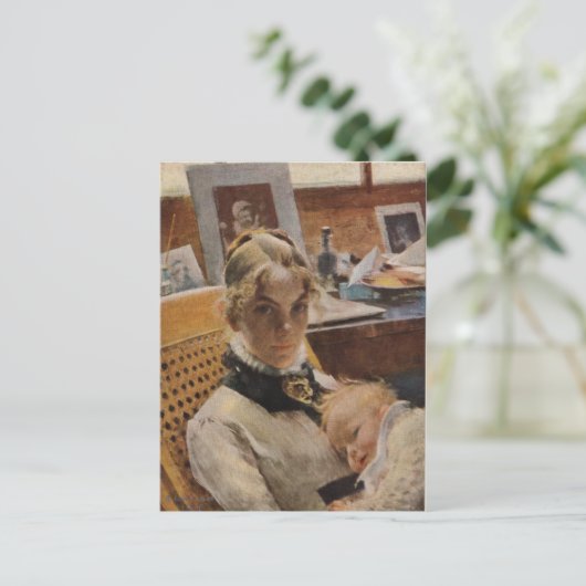 Karin met Baby Briefkaart (Staand voorkant)