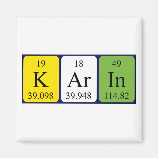Karin periodieke lijstnaam magnet (Voorkant)