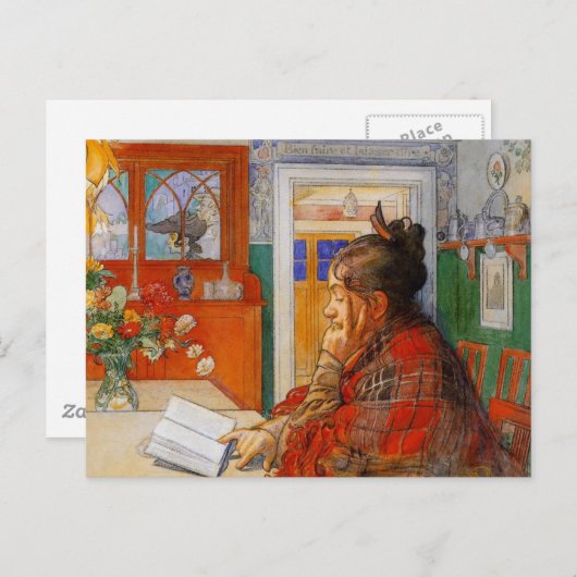 Karin Reading the Evening Briefkaart (Voorkant / Achterkant)