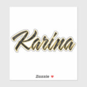Karina black gold Lettering Aufkleber Sticker (Vel)
