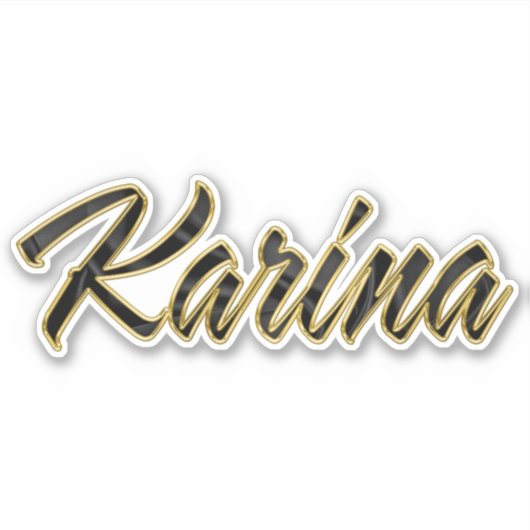 Karina black gold Lettering Aufkleber Sticker (Voorkant)
