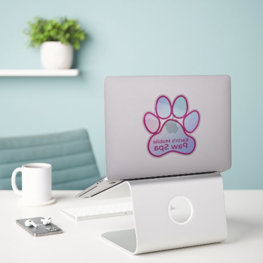 Karin's Mobile Paw Spa Reverse Sticker (Laptop op bureau)
