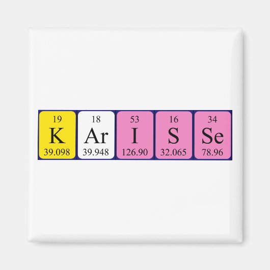 Karisse periodieke table name magnet (Voorkant)