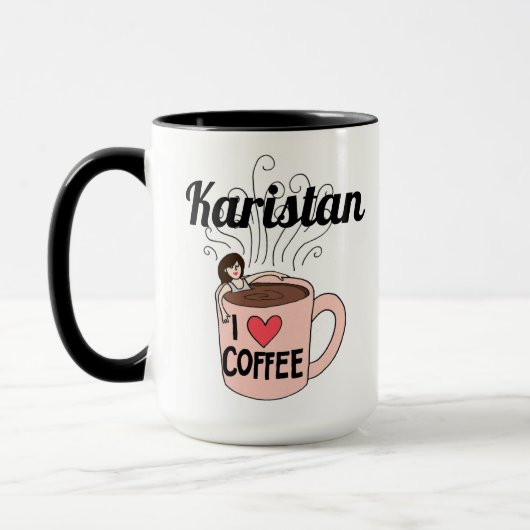 Karistan houdt van koffie Mok (Links)