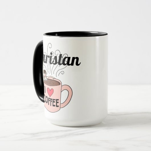 Karistan houdt van koffie Mok (Voorkant links)