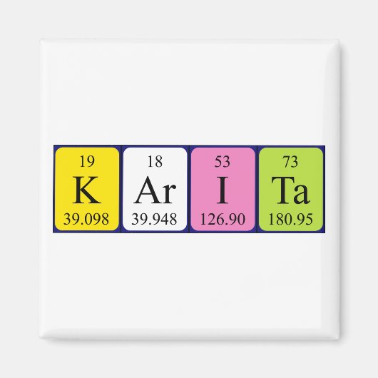 Karita periodieke table name magnet (Voorkant)