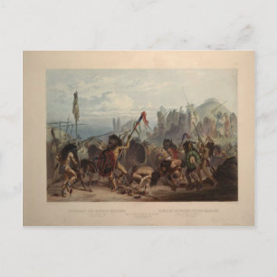 Karl Bodmer-Buffalo-Dance van de Mandan Indians Briefkaart