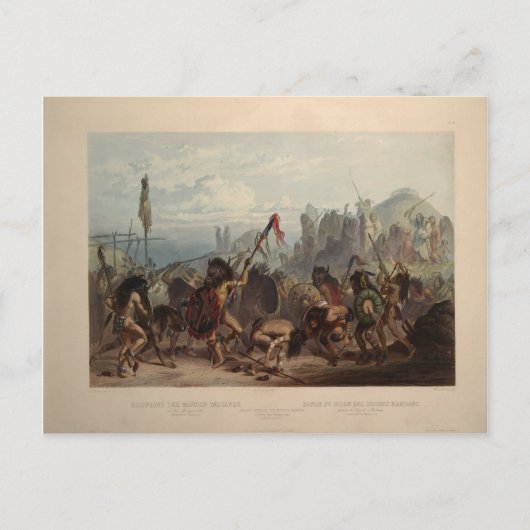Karl Bodmer-Buffalo-Dance van de Mandan Indians Briefkaart (Voorkant)