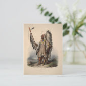 Karl Bodmer - Een Mandaans hoofd Briefkaart (Staand voorkant)