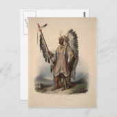 Karl Bodmer - Een Mandaans hoofd Briefkaart (Voorkant / Achterkant)