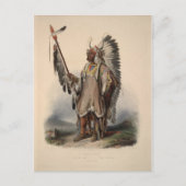 Karl Bodmer - Een Mandaans hoofd Briefkaart (Voorkant)
