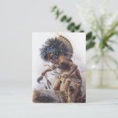 Karl Bodmer - Moennitarri Warrior die Dog Dance do Briefkaart (Staand voorkant)