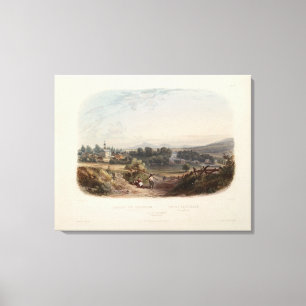 Karl Bodmer Print: Uitzicht van Bethlehem Pennsylv Canvas Afdruk