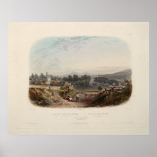 Karl Bodmer Print: Uitzicht van Bethlehem Pennsylv Poster