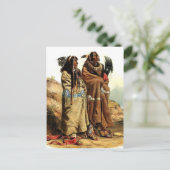 Karl Bodmer-SihChida&MahchsiKarehde,Mandan Indians Briefkaart (Staand voorkant)