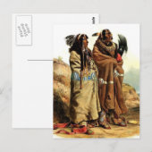Karl Bodmer-SihChida&MahchsiKarehde,Mandan Indians Briefkaart (Voorkant / Achterkant)
