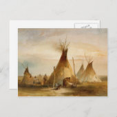 Karl Bodmer- Sioux teepee Briefkaart (Voorkant / Achterkant)
