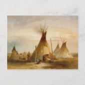 Karl Bodmer- Sioux teepee Briefkaart (Voorkant)