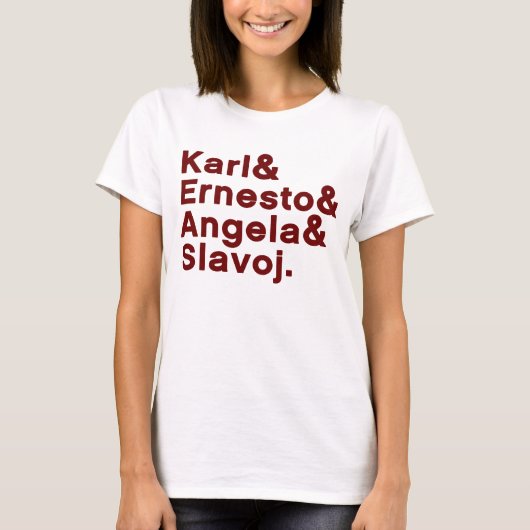 Karl & Ernesto & Angela & Slavoj T-shirt (Voorkant)