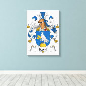 Karl Family Crest Canvas Afdruk (Insitu (Houten vloer))