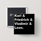 Karl & Friedrich, Vladimir en Leon Vierkante Button 5,1 Cm (Voorkant /achterkant)