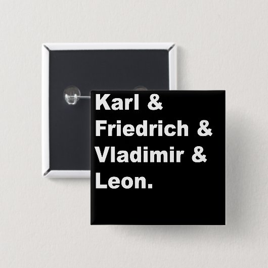 Karl & Friedrich, Vladimir en Leon Vierkante Button 5,1 Cm (Voorkant /achterkant)