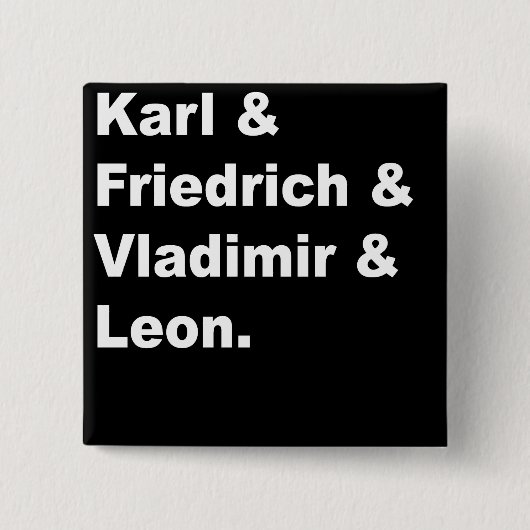 Karl & Friedrich, Vladimir en Leon Vierkante Button 5,1 Cm (Voorkant)