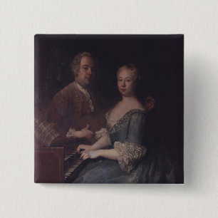Karl-Heinrich Graun en zijn vrouw Anna-Louise Vierkante Button 5,1 Cm