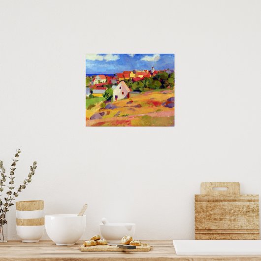 Karl Isakson Uitzicht over Gudhjem Poster (Keuken)
