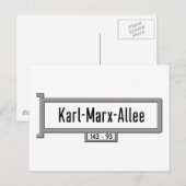 Karl-Marx-Allee, Berlin Street Sign Briefkaart (Voorkant / Achterkant)