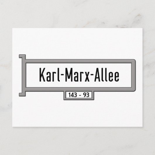 Karl-Marx-Allee, Berlin Street Sign Briefkaart (Voorkant)