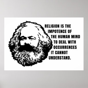Karl Marx citeert over religie Poster