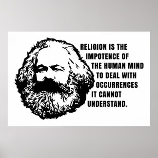Karl Marx citeert over religie Poster