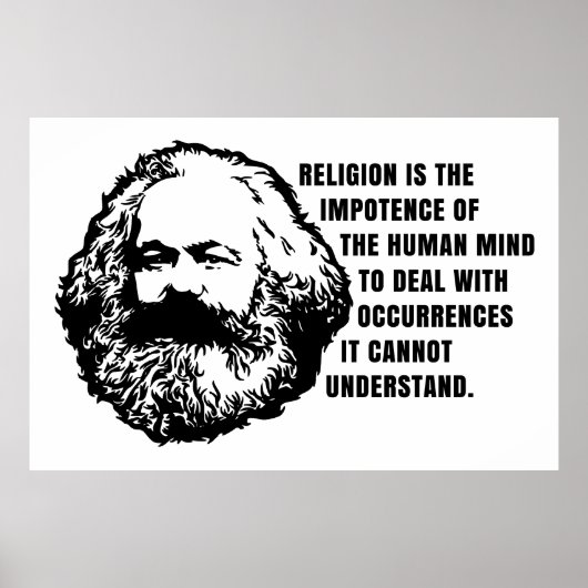 Karl Marx citeert over religie Poster (Voorkant)