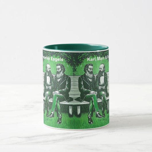 Karl Marx en Fredrich Engels het manifest Mok (Midden)