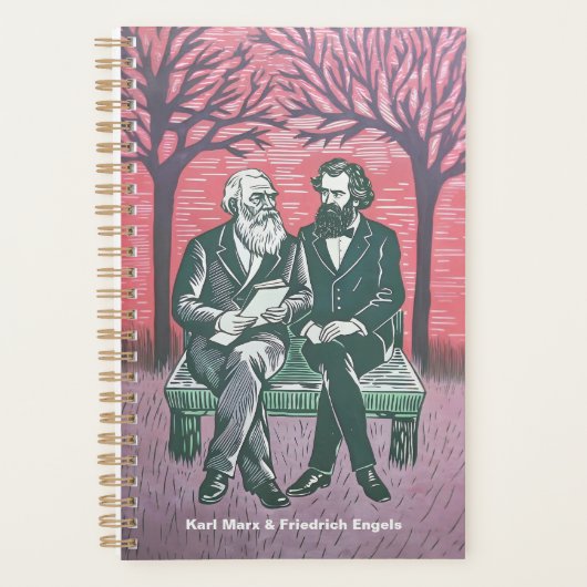 Karl Marx en Fredrich Engels het manifest Planner (Voorkant)