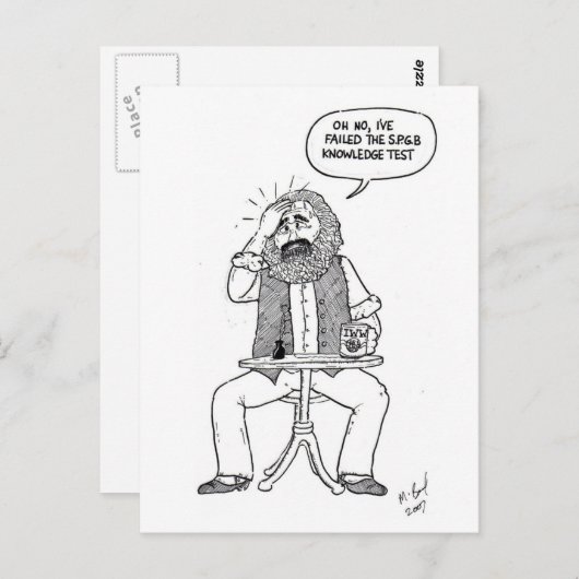 Karl Marx faalt SPGB-test Briefkaart (Voorkant / Achterkant)