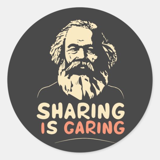 karl marx grappige communistische memes delen is z ronde sticker (Voorkant)