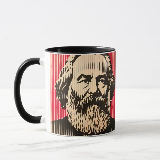 Karl Marx in BAUHAUS optische illusie stijl Mok (Links)
