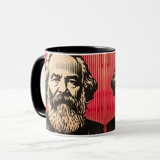 Karl Marx in BAUHAUS optische illusie stijl Mok (Voorkant links)