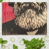 Karl Marx in BAUHAUS optische illusie stijl Theedoek (Gevouwen)