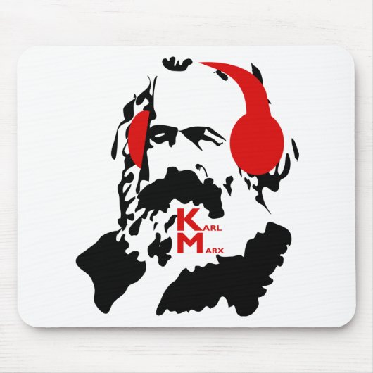 KARL MARX MET HOOFDTELEFOONS MUISMAT (Voorkant)