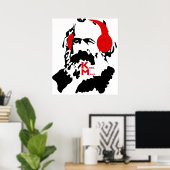 KARL MARX MET HOOFDTELEFOONS POSTER (Thuiskantoor)