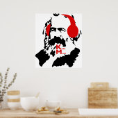 KARL MARX MET HOOFDTELEFOONS POSTER (Keuken)