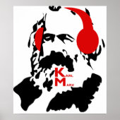 KARL MARX MET HOOFDTELEFOONS POSTER (Voorkant)