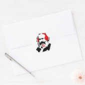 KARL MARX MET HOOFDTELEFOONS RONDE STICKER (Envelop)