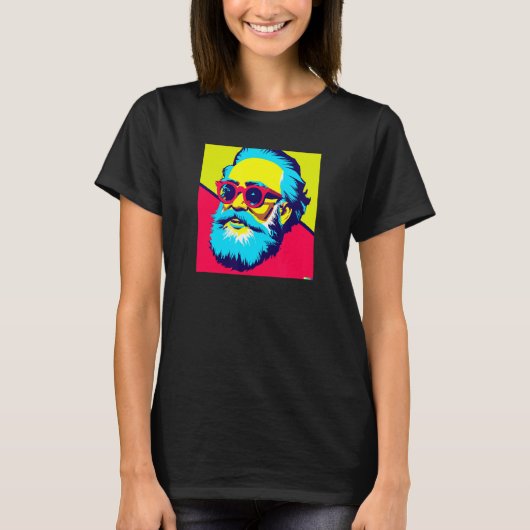 Karl Marx met zonnebrillen Pop Kunstportret van Re T-shirt (Voorkant)